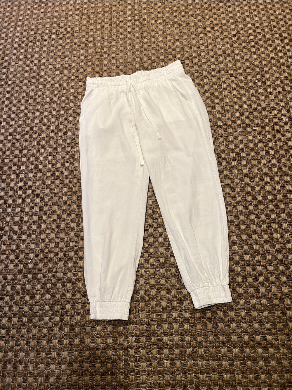 cloth & stone  small ladies White Drawstring Jogger Pants